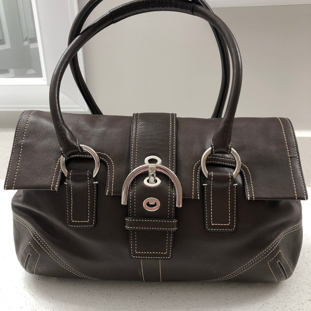 Coach Brown Leather Soho Buckle Satchel